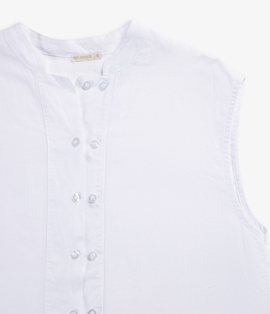 Blusa Mujer Lino Mao Blanco