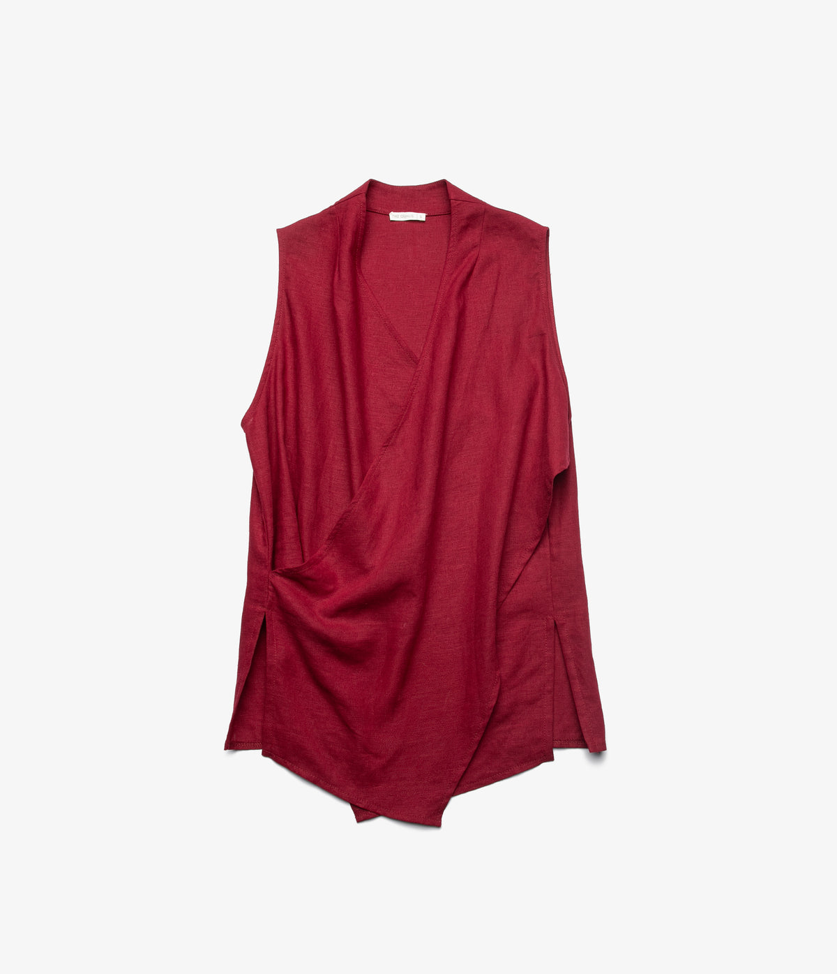 Blusa Mujer Lino Cruzada Verona Burdeo
