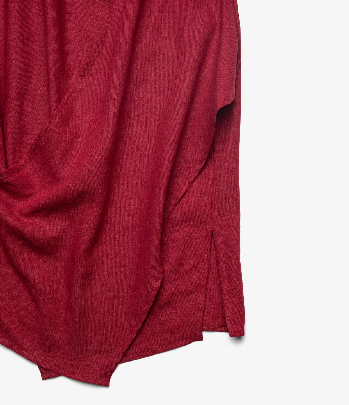 Blusa Mujer Lino Cruzada Verona Burdeo
