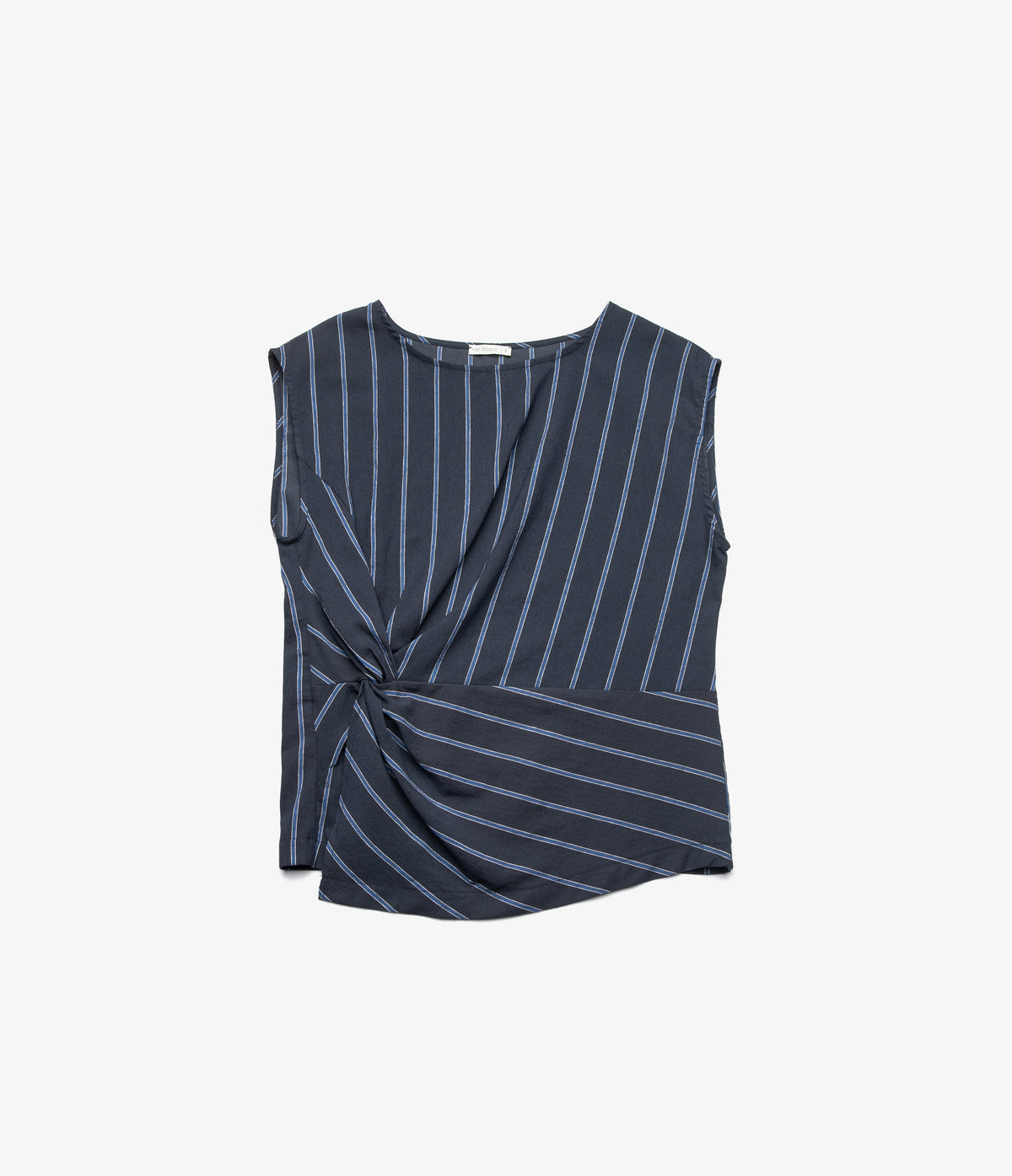 Blusa Mujer Lino Nudo Verona Azul Marino