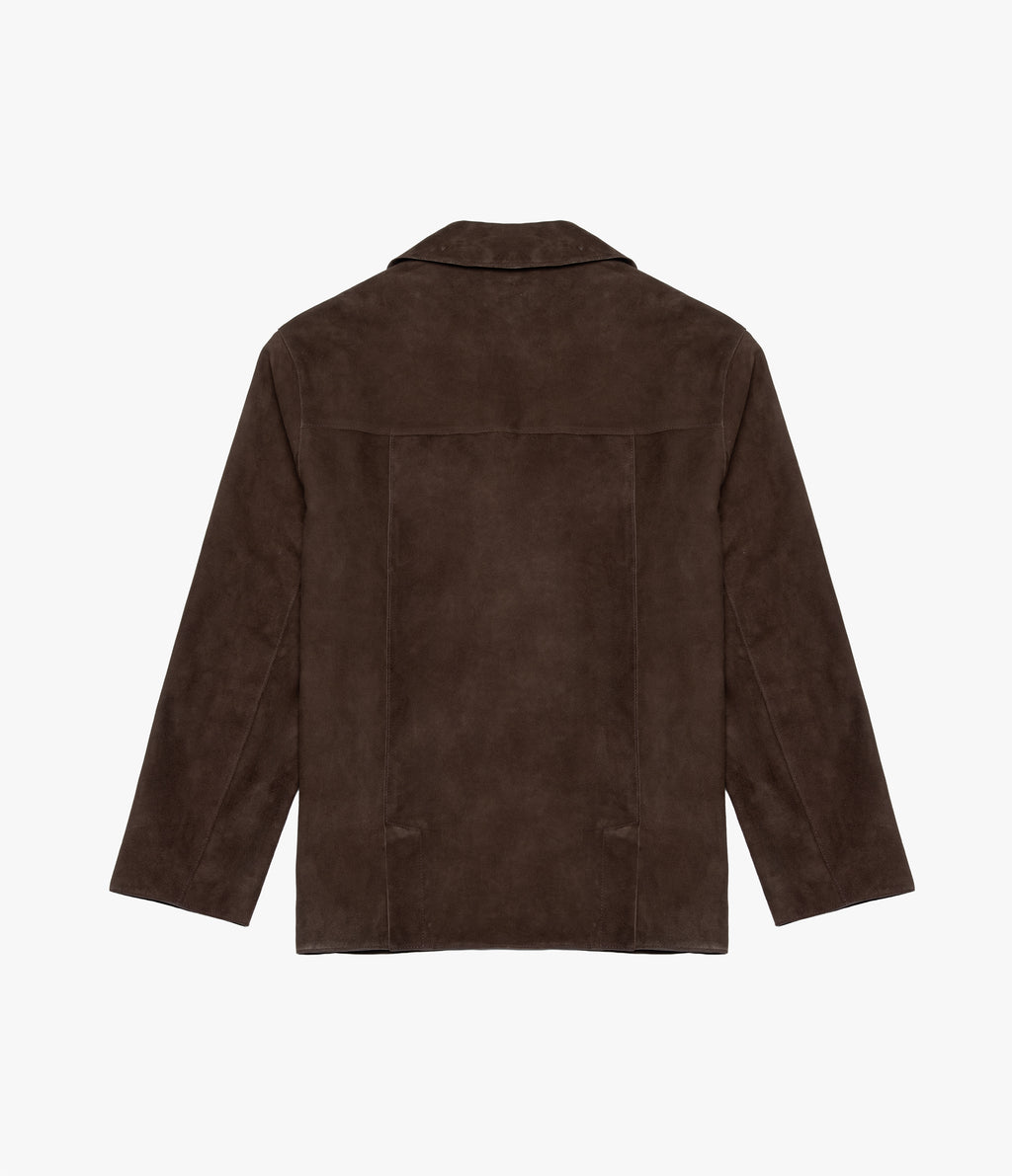 Chaqueta Blazer Mujer 100% Cuero Gamuza Café