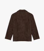 Chaqueta Blazer Mujer 100% Cuero Gamuza Café
