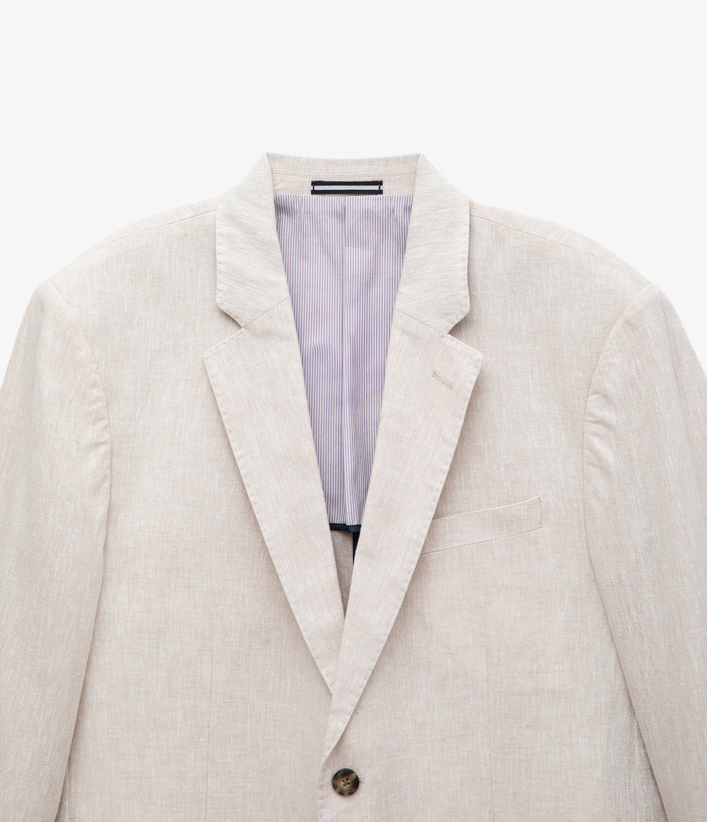 Blazer Hombre 100% Lino Beige