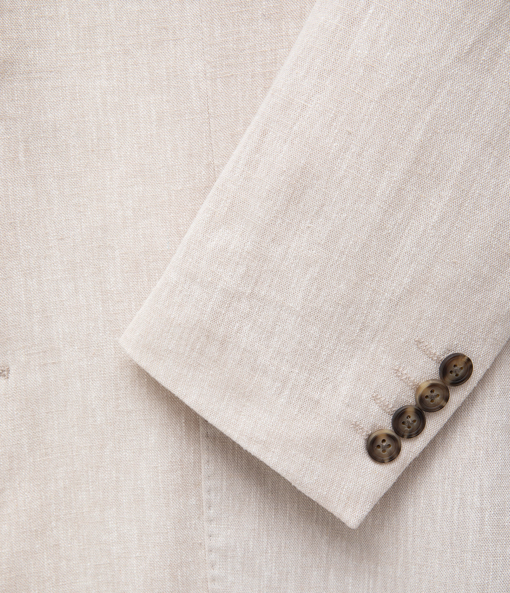 Blazer Hombre 100% Lino Beige