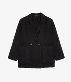Blazer Mujer 100% Lino italiano Fiore Lino Negro