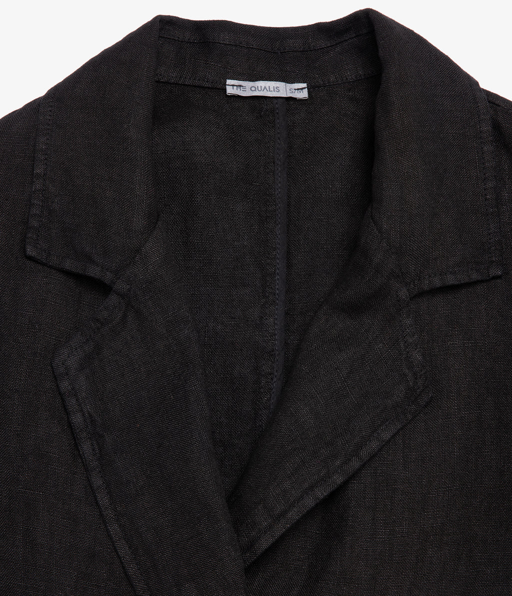 Blazer Mujer 100% Lino italiano Fiore Lino Negro
