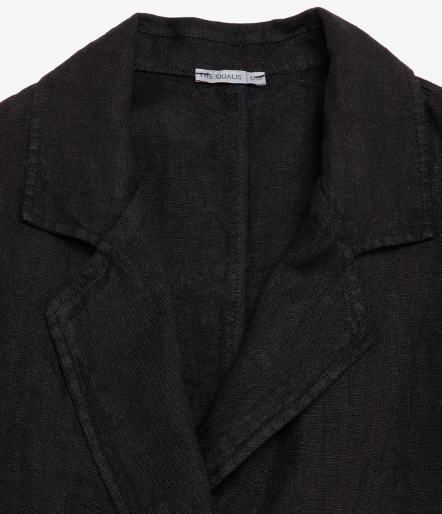 Blazer Mujer 100% Lino italiano Fiore Lino Negro