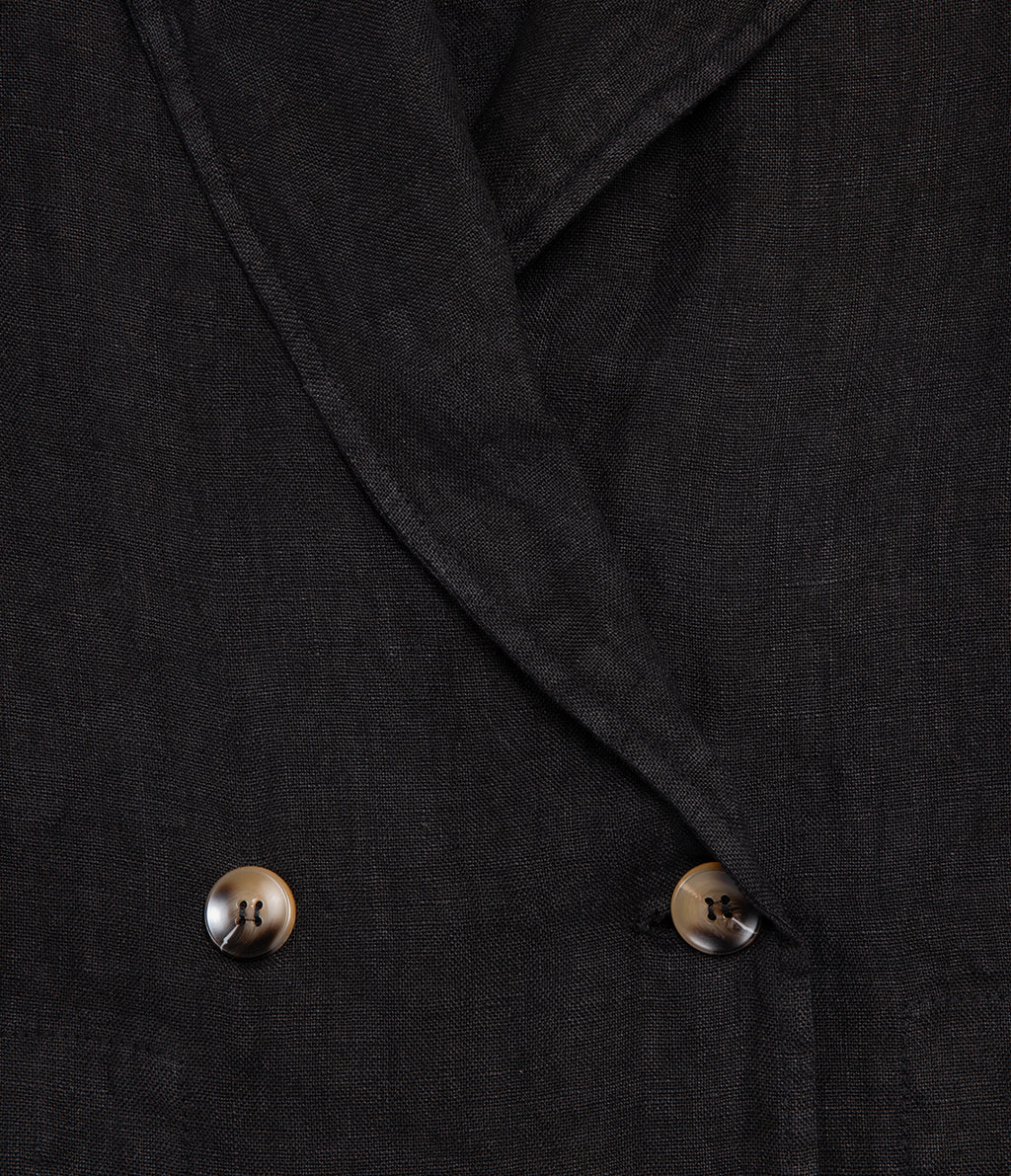 Blazer Mujer 100% Lino italiano Fiore Lino Negro