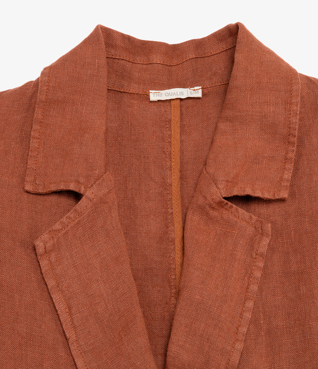 Blazer Mujer 100% Lino italiano Fiore Terracota