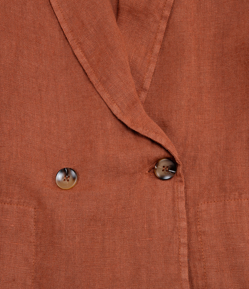 Blazer Mujer 100% Lino italiano Fiore Terracota
