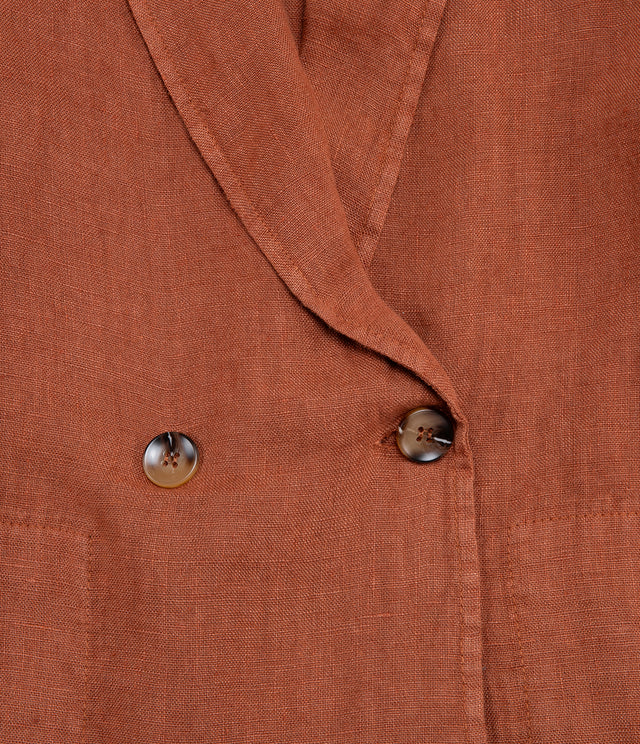 Blazer Mujer 100% Lino italiano Fiore Terracota