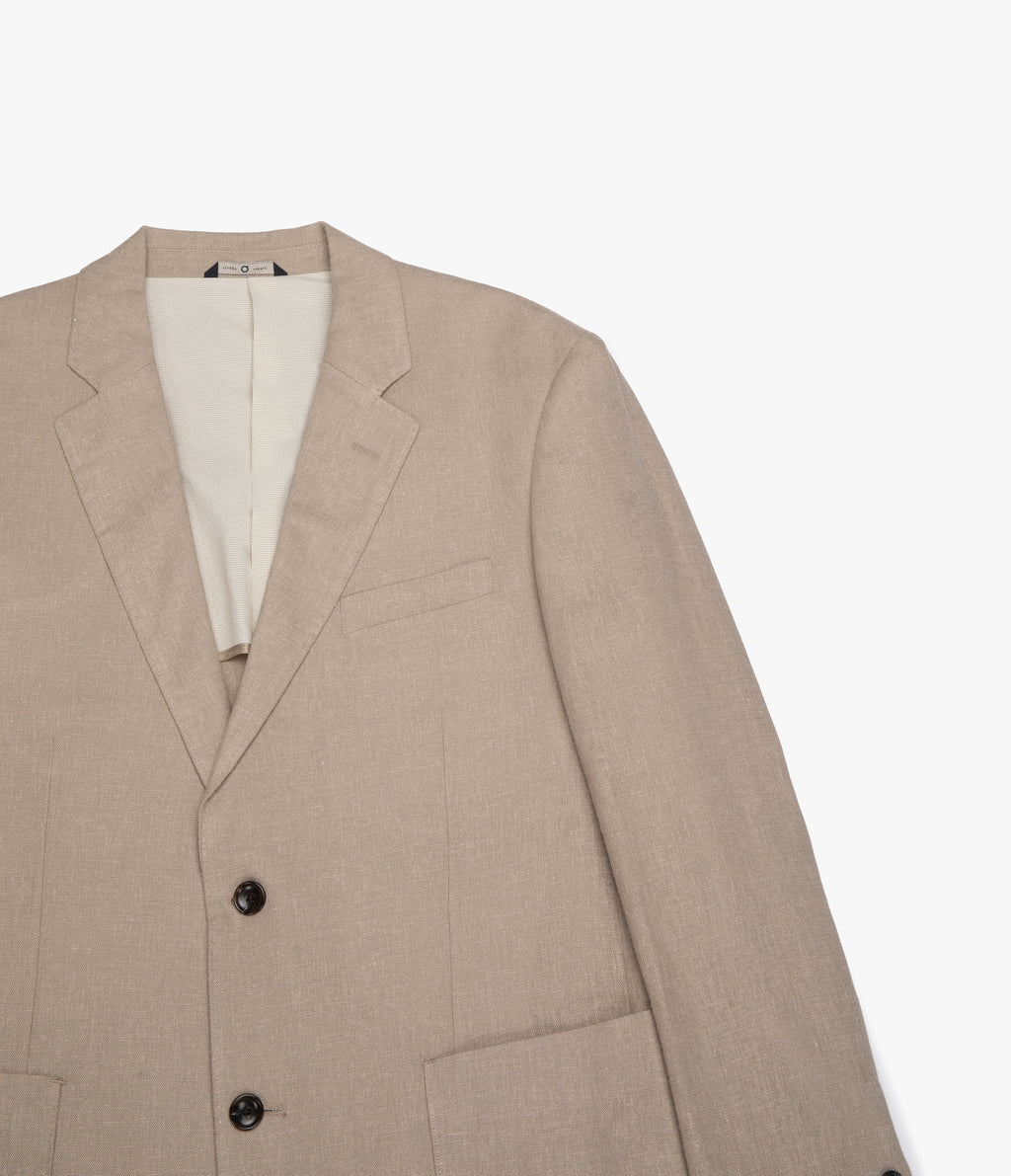 Blazer Hombre Lino Café