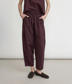 Pantalón Mujer Baggy Lino Parma Morado