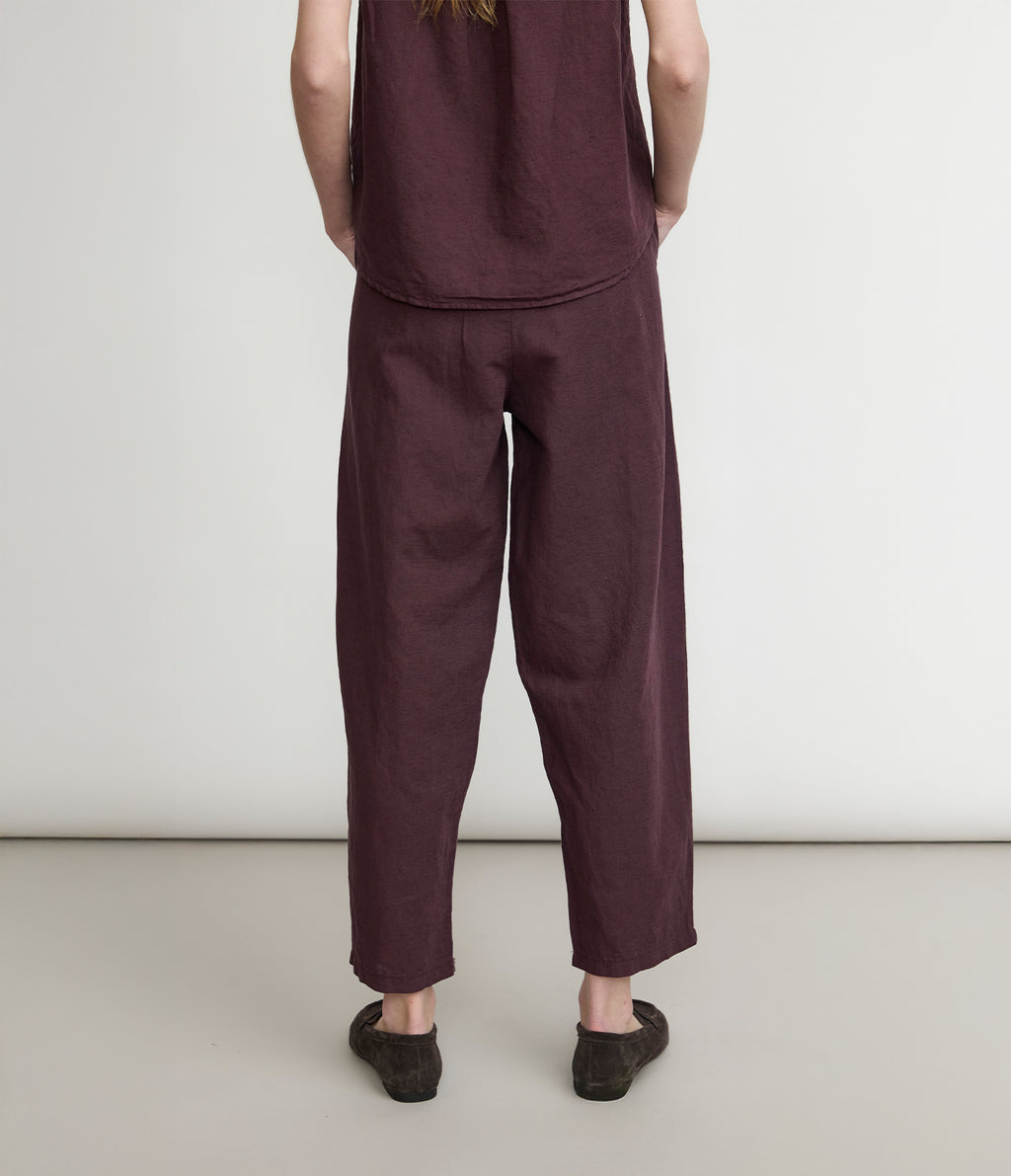 Pantalón Mujer Baggy Lino Parma Morado