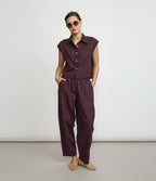 Pantalón Mujer Baggy Lino Parma Morado