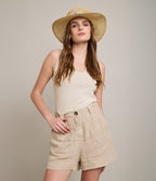 Bermuda Mujer 100% Lino Capella Beige