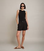 Bermuda Mujer 100% Lino Capella Negro