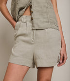 Bermuda Mujer 100% Lino Firenze Beige