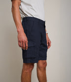 Bermuda Hombre Lino Algodón Gili Azul