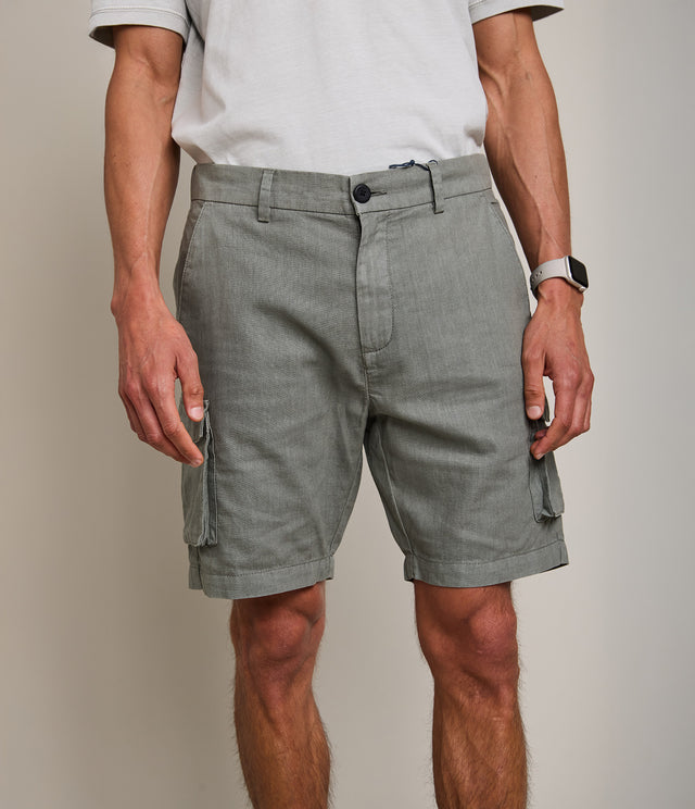 Bermuda Hombre Lino Algodón Gili Verde