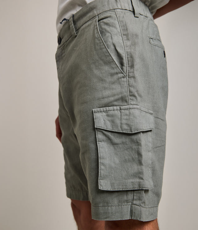 Bermuda Hombre Lino Algodón Gili Verde