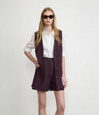 Bermuda Mujer Lino Milan Morado