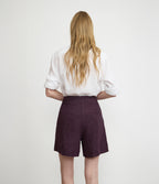 Bermuda Mujer Lino Milan Morado