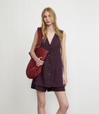 Bermuda Mujer Lino Milan Morado