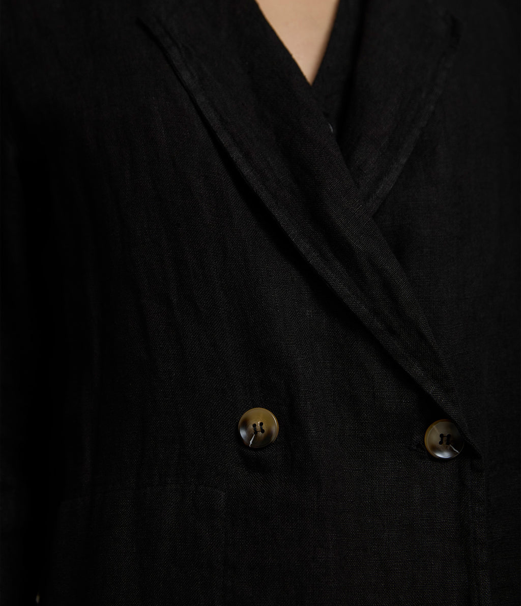 Blazer Mujer 100% Lino italiano Fiore Lino Negro