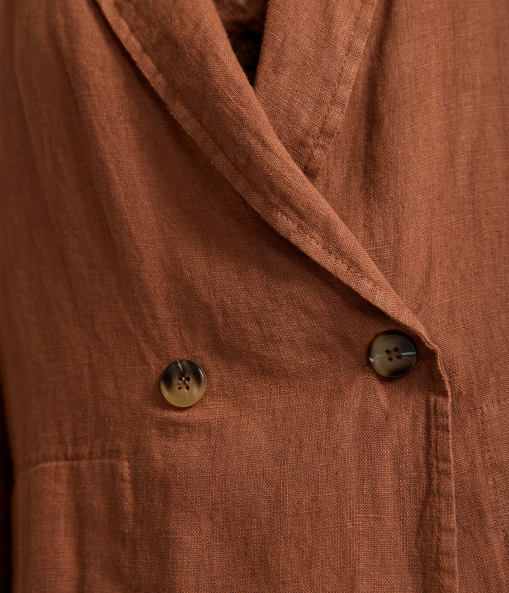 Blazer Mujer 100% Lino italiano Fiore Terracota