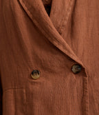 Blazer Mujer 100% Lino italiano Fiore Terracota