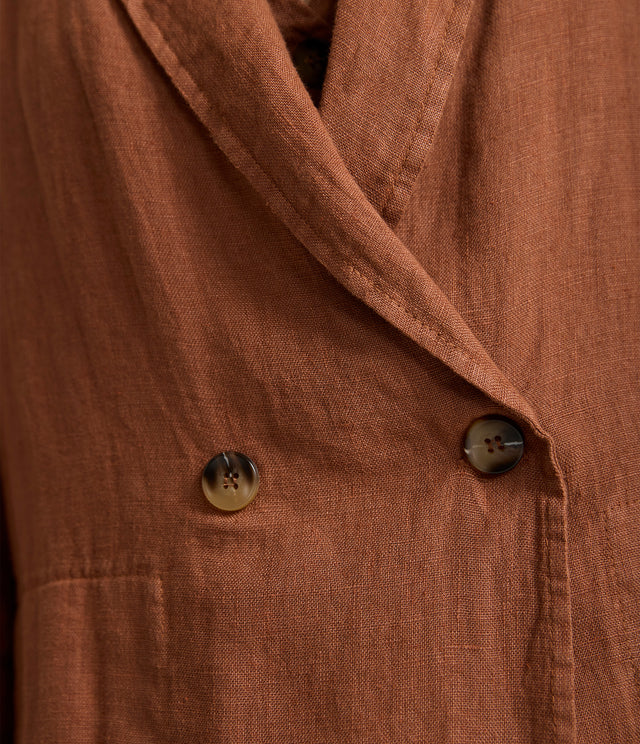 Blazer Mujer 100% Lino italiano Fiore Terracota