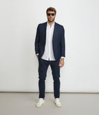 Blazer Hombre Lino Azul Marino