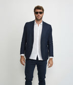Blazer Hombre Lino Azul Marino