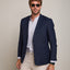 Blazer Hombre 100% Lino Azul Marino
