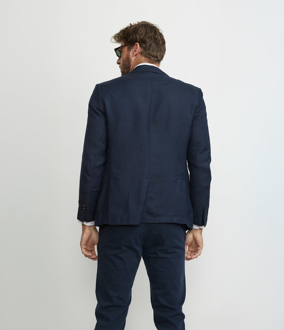 Blazer Hombre Lino Azul Marino