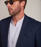 Blazer Hombre 100% Lino Azul Marino
