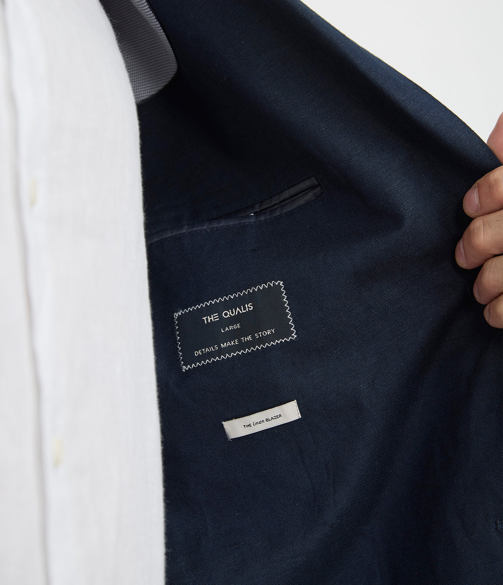 Blazer Hombre Lino Azul Marino