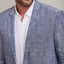 Blazer Hombre 100% Lino Azul Melange