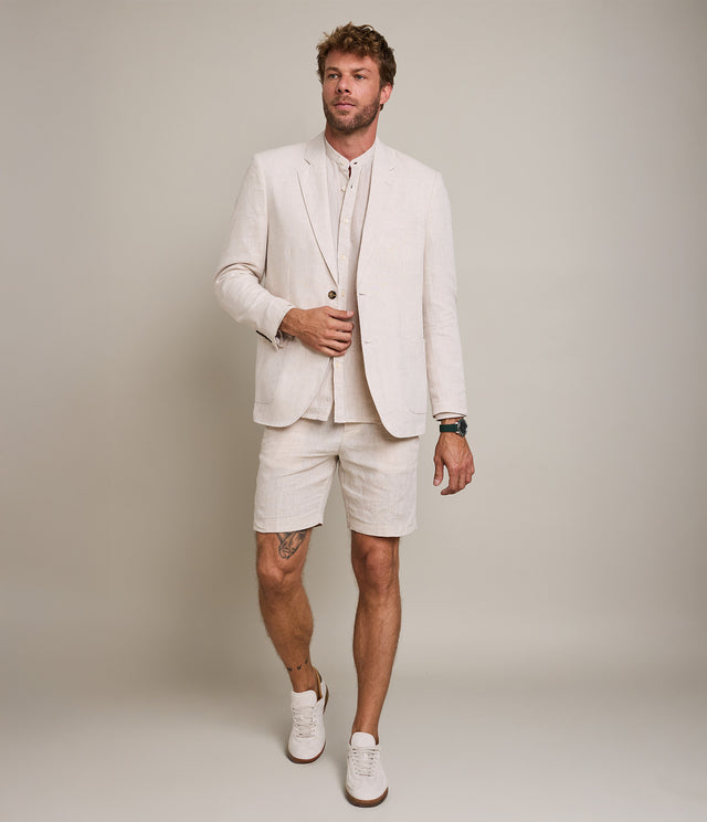 Blazer Hombre 100% Lino Beige