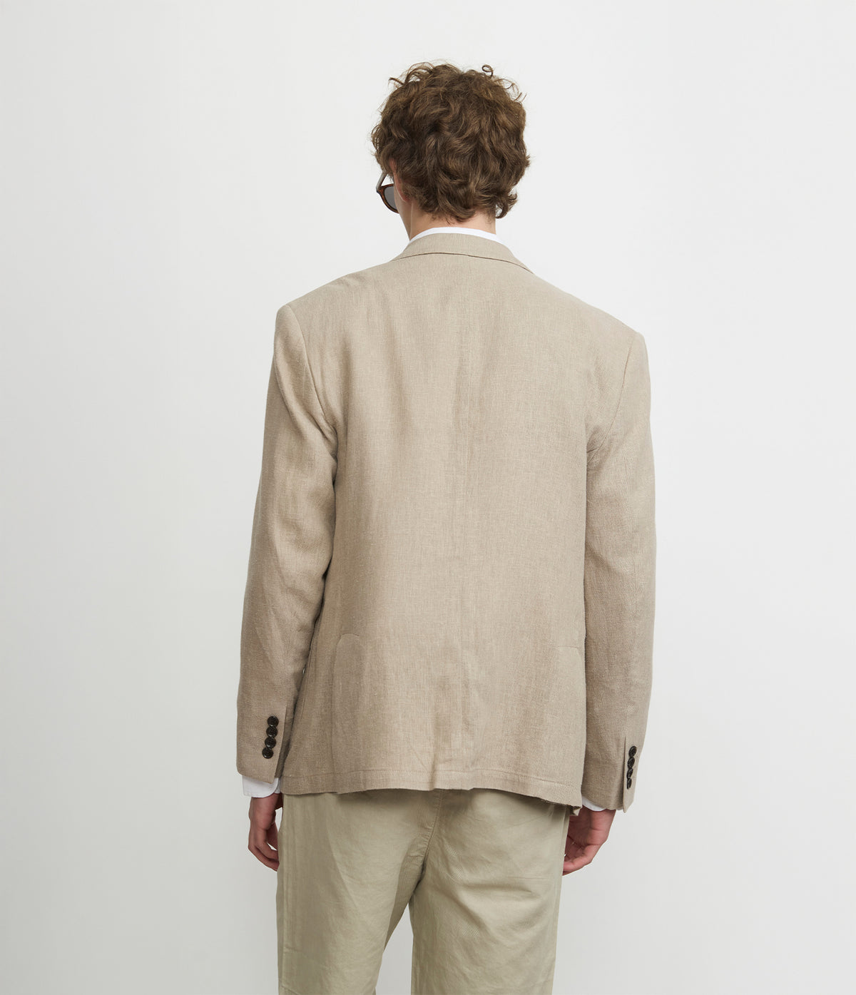 Blazer Hombre Lino Café