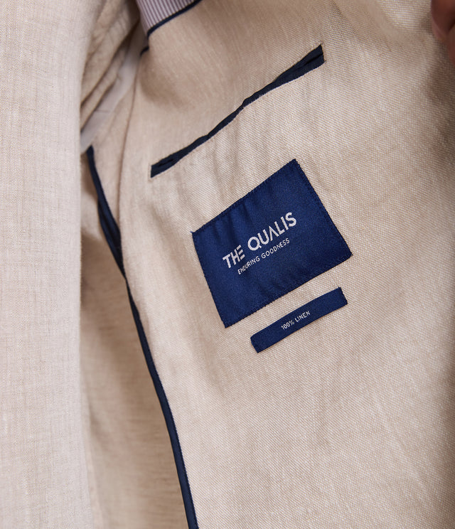 Blazer Hombre 100% Lino Beige
