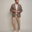 Blazer Hombre 100% Lino Café Tabaco