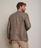 Blazer Hombre 100% Lino Café Tabaco