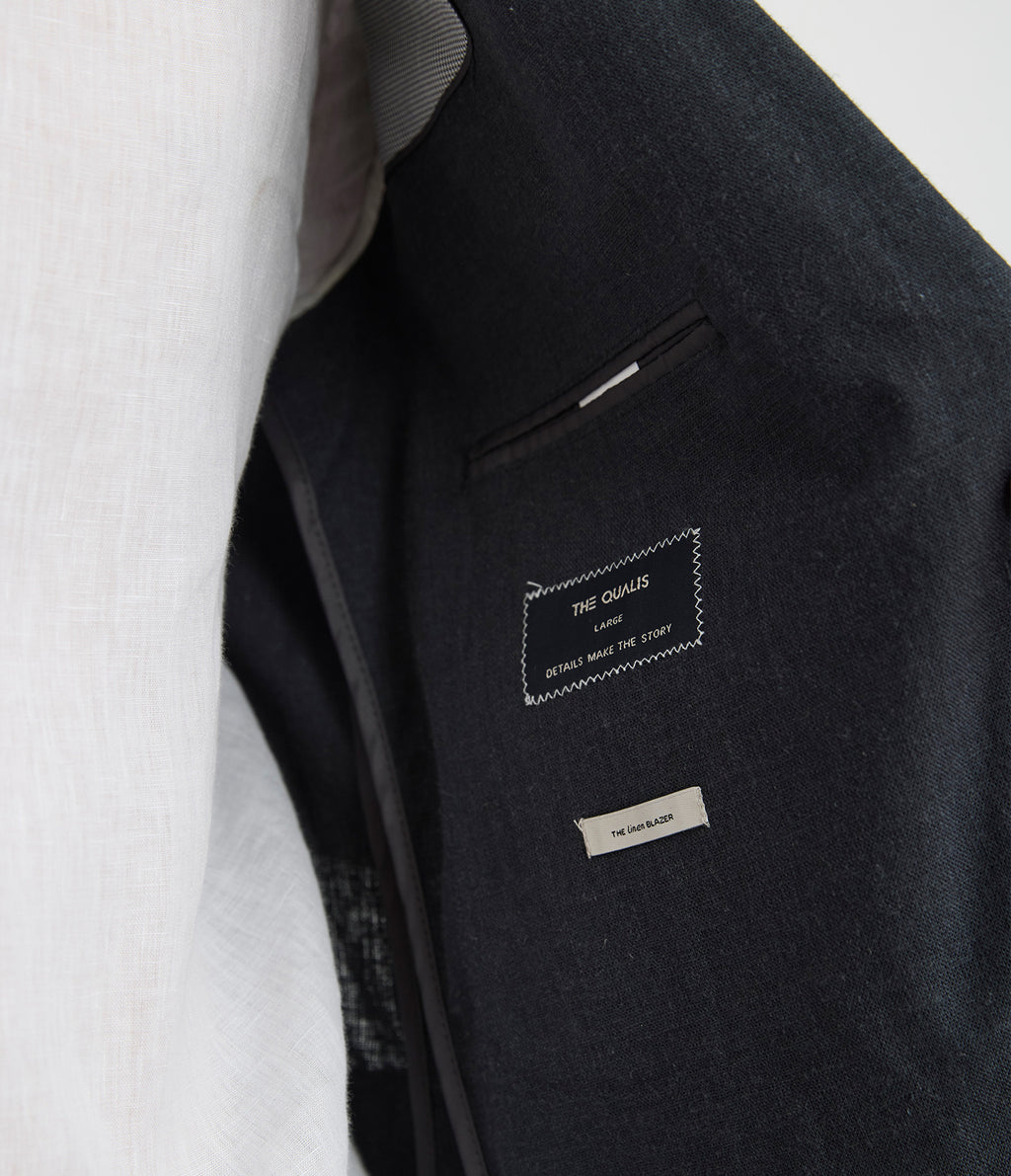 Blazer Hombre Lino Gris Marengo