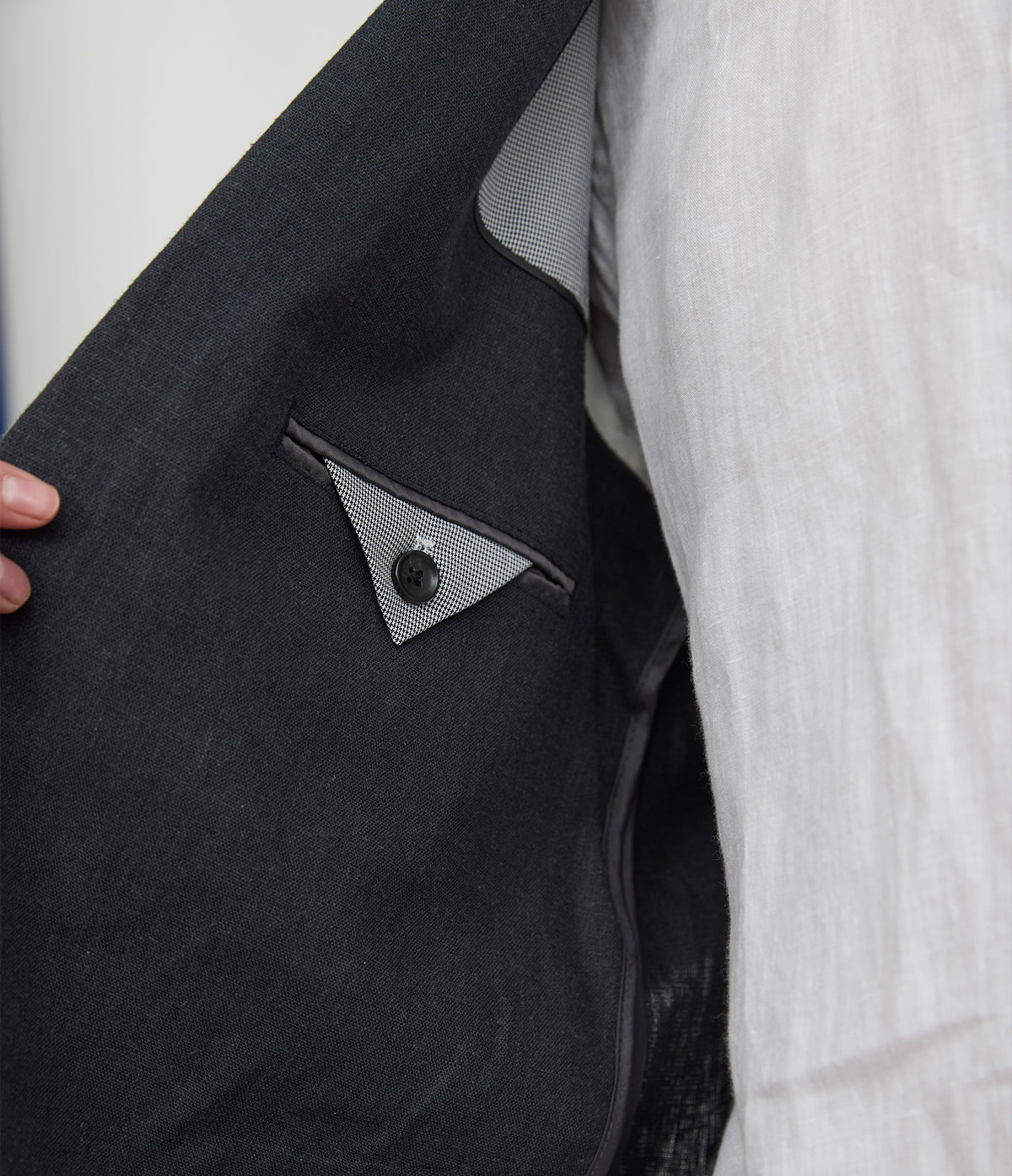 Blazer Hombre Lino Gris Marengo