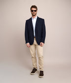 Blazer Hombre Punto Algodón Azul Marino