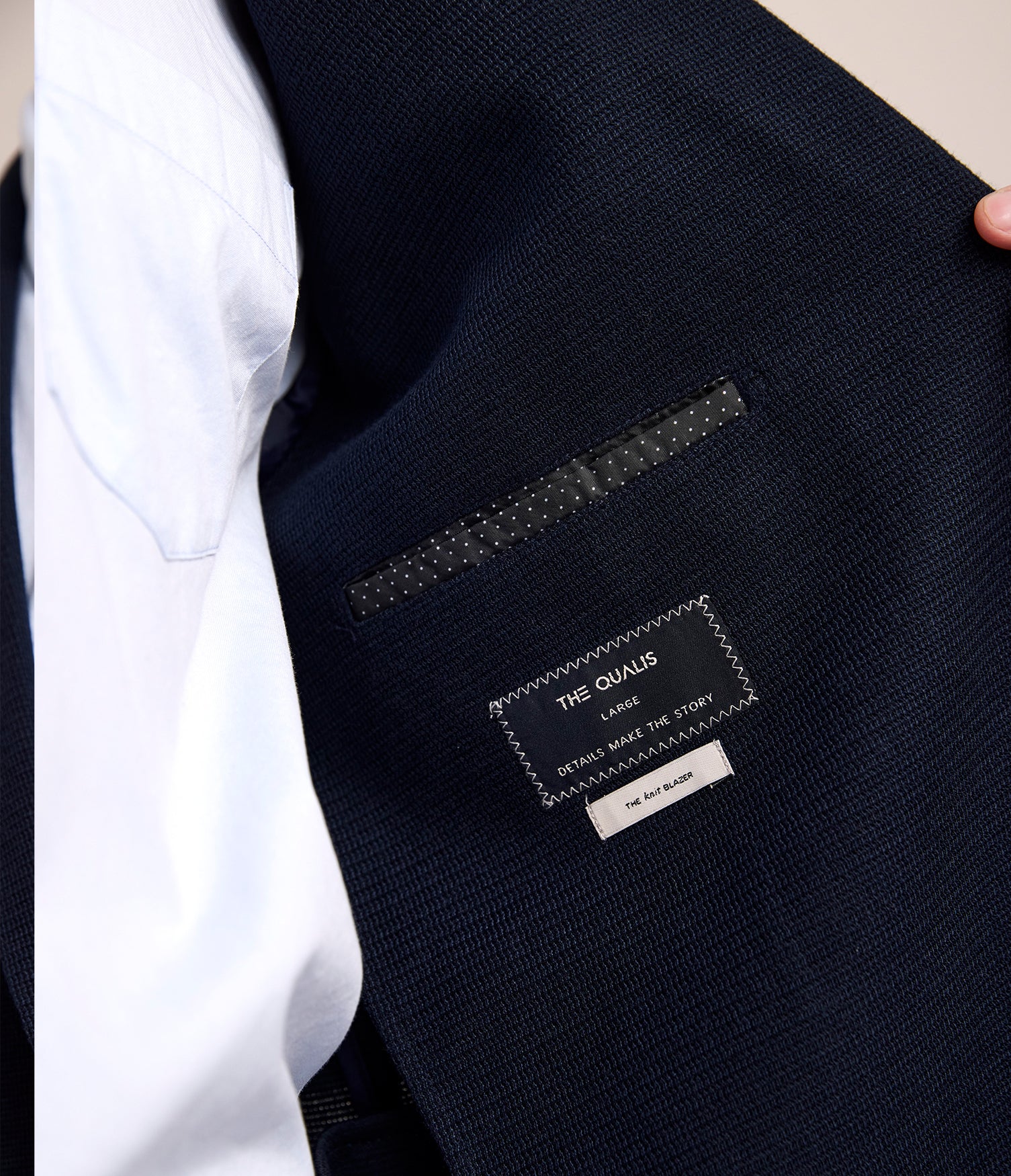 Blazer Hombre Punto Algodón Azul Marino