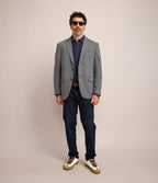 Blazer Hombre Punto Algodón Gris Marengo