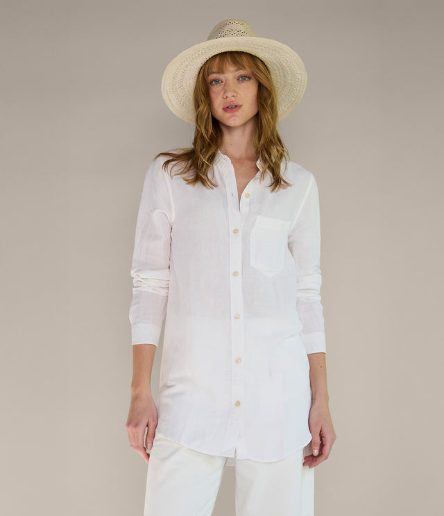 Blusa Mujer Lino Daria Blanco